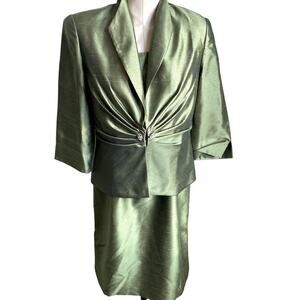 Coldwater Creek Green Formal Special Occasion Dress Suit 2 piece Womens 6 petite